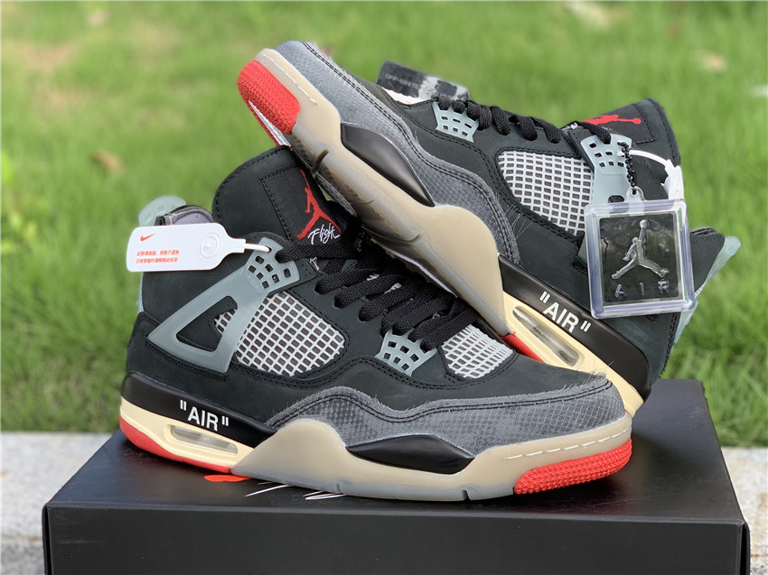 OFF-WHITE x Air Jordan 4 “Bred” CV9388-001