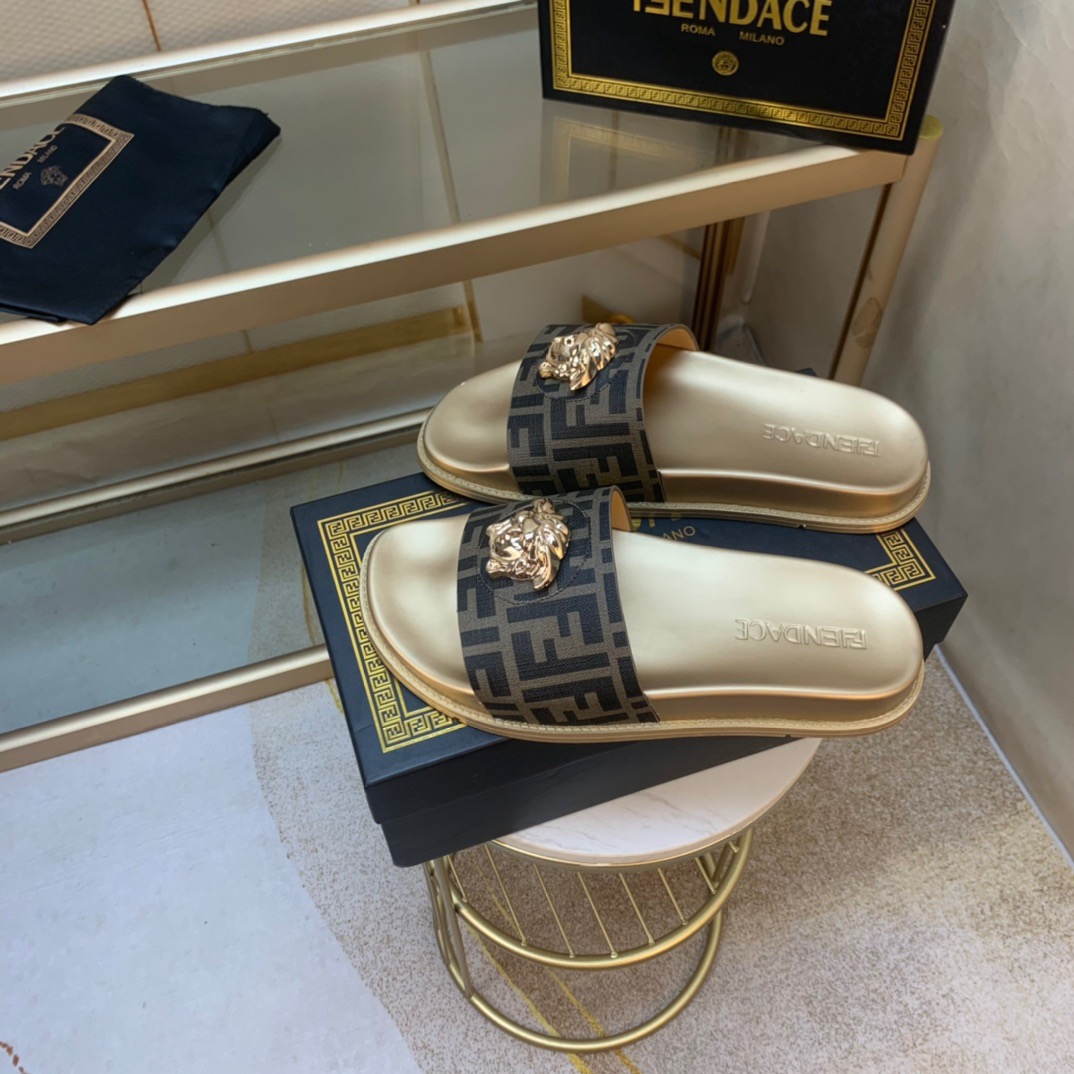 Men Women V*ersace Top slippers