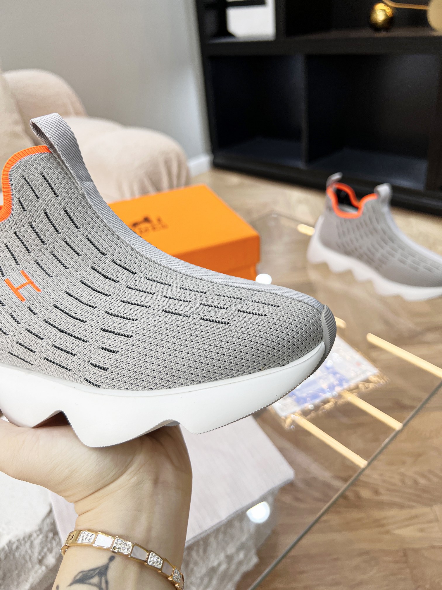 Women H*ermes Top Sneaker