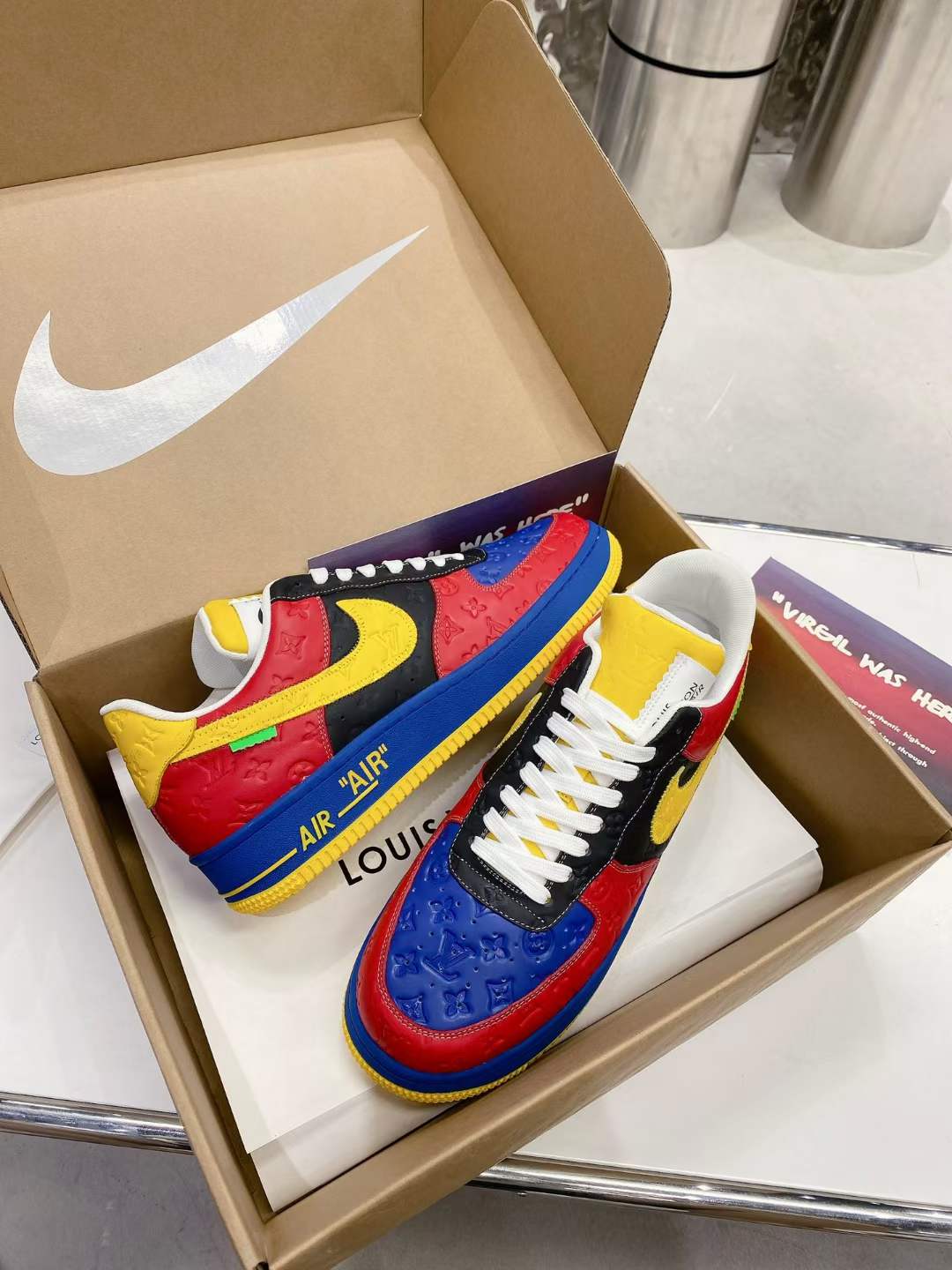 from Men Women L*ouis V*uitton x Nike Air Force 1