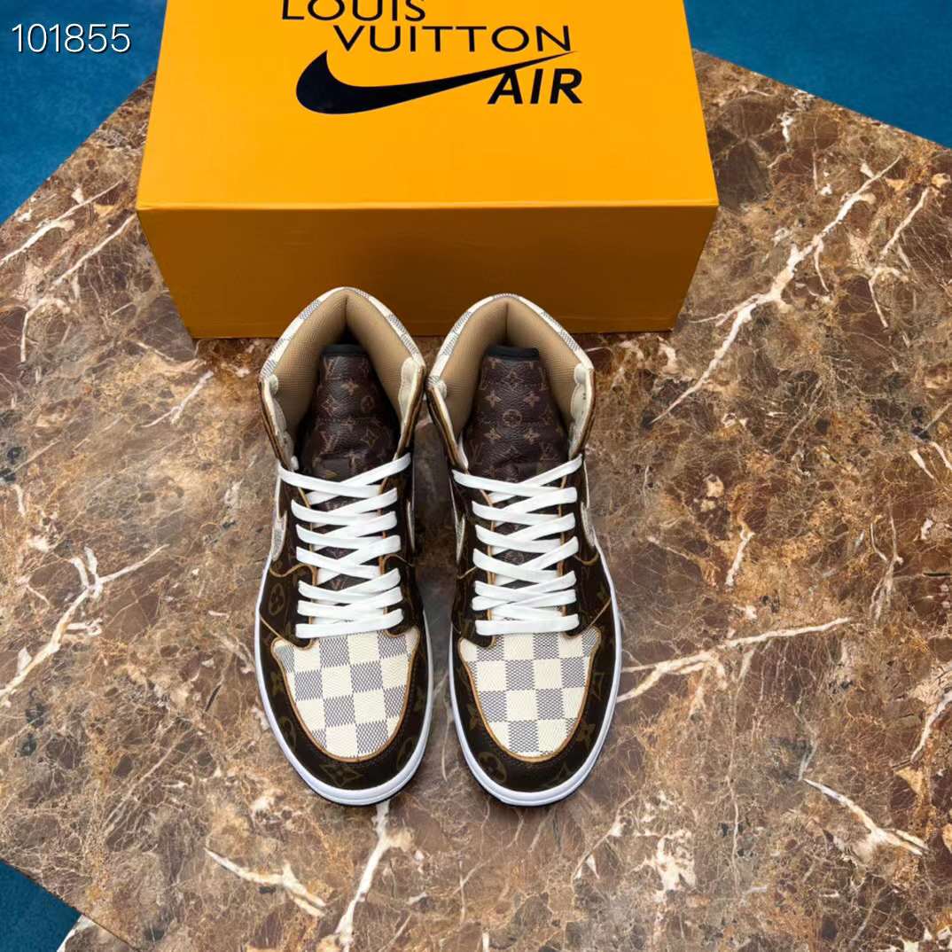 Men Women L*ouis V*uitton x NIKE Air Jordan 1 Sneakers Maikesneakers