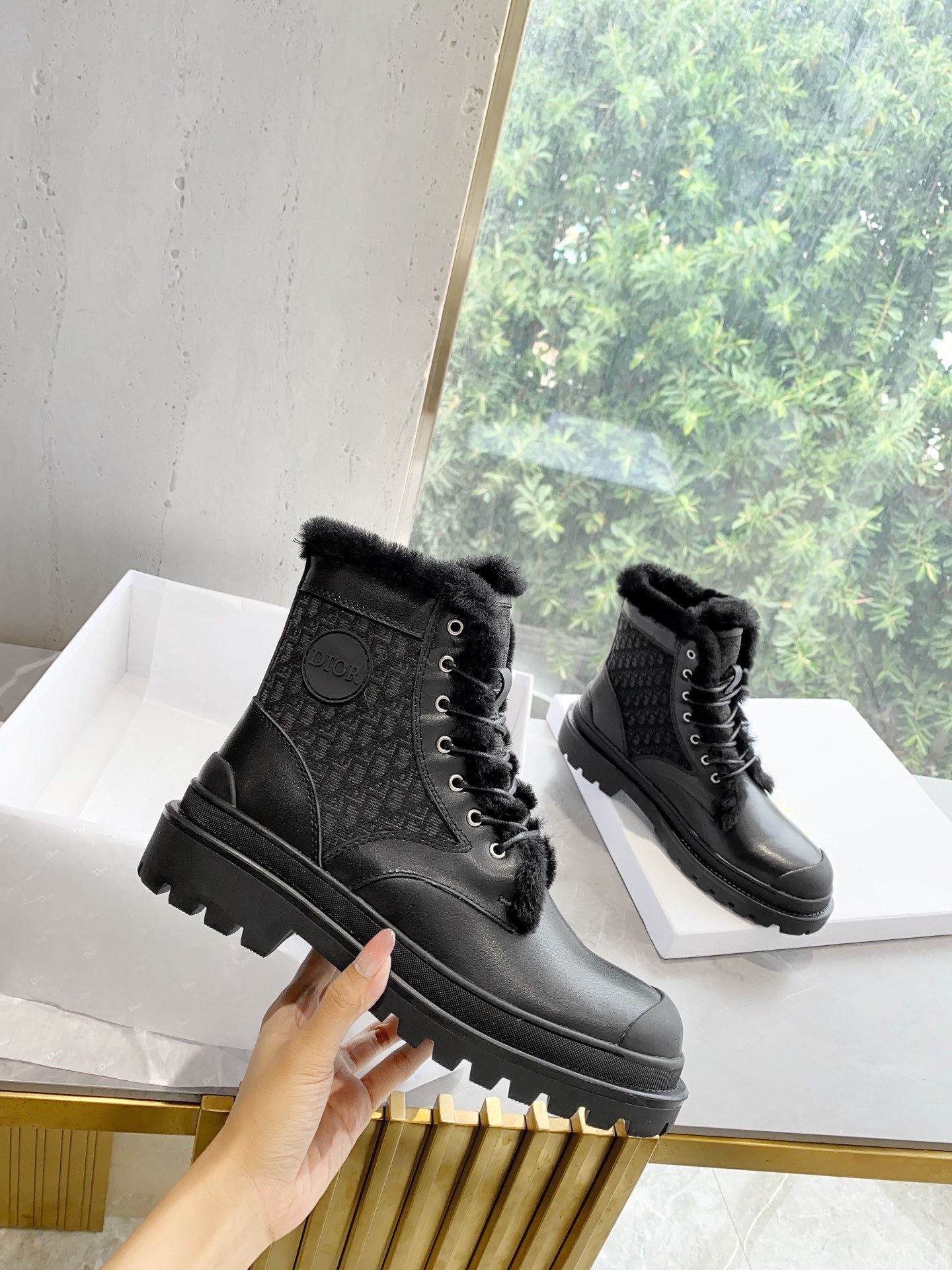 Women D*ior Top Boots Maikesneakers