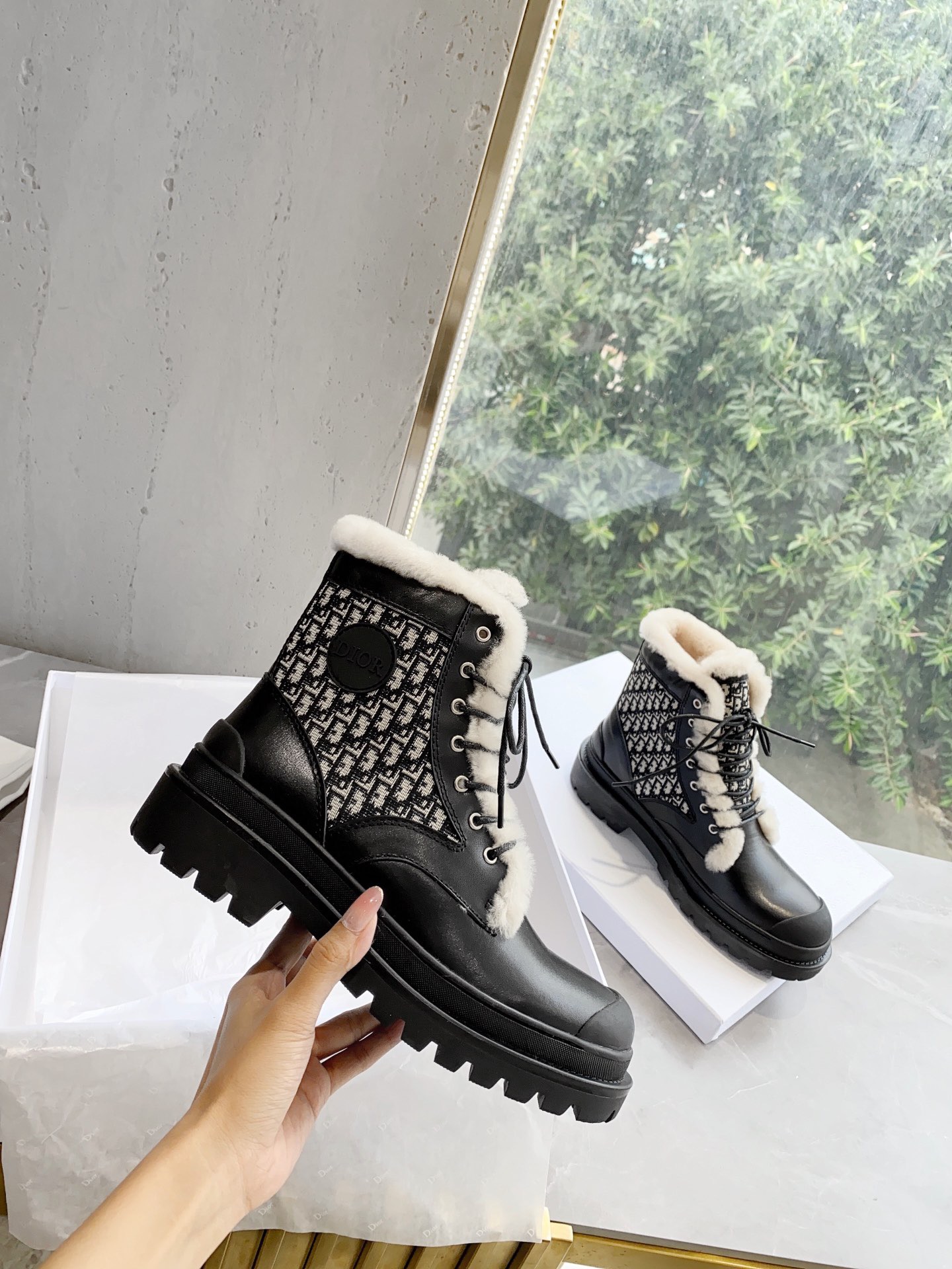 Women D*ior Top Boots Maikesneakers