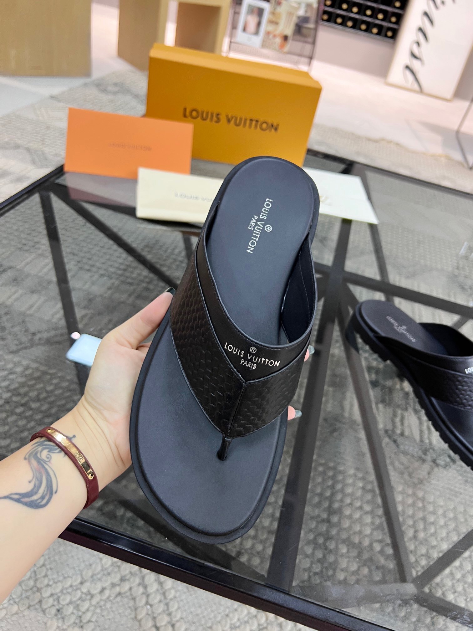 Men L*ouis V*uitton Top Slippers