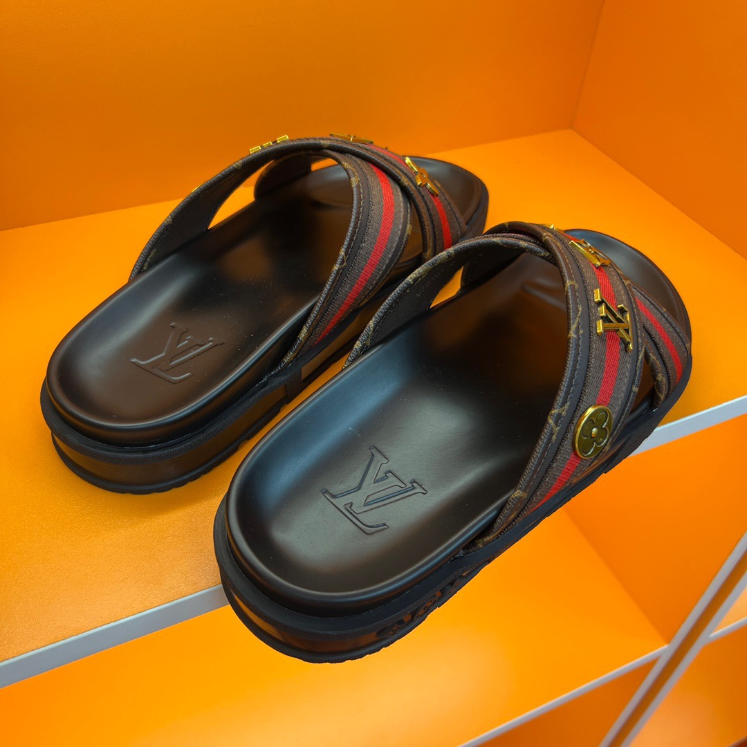 Men L*ouis V*uitton Top Slippers