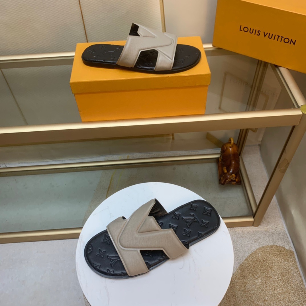 Men L*ouis V*uitton Top Slippers
