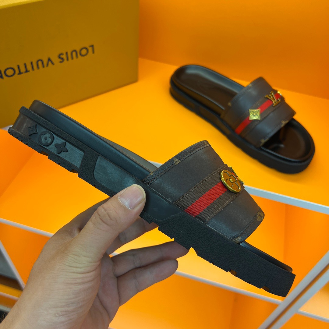 Men L*ouis V*uitton Top Slippers