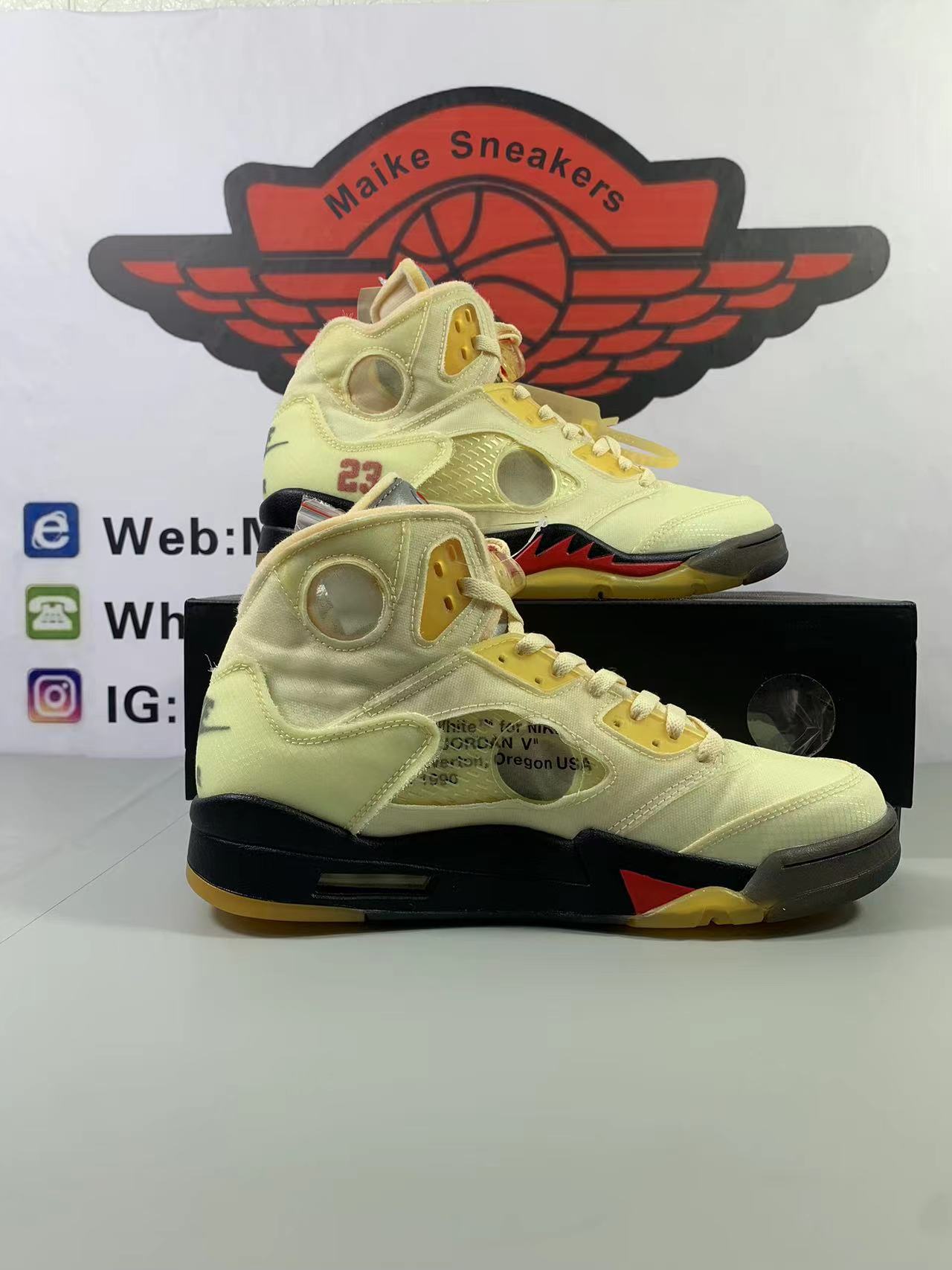 OFF-WHITE x Air Jordan 5 “Sail” DH8565-100
