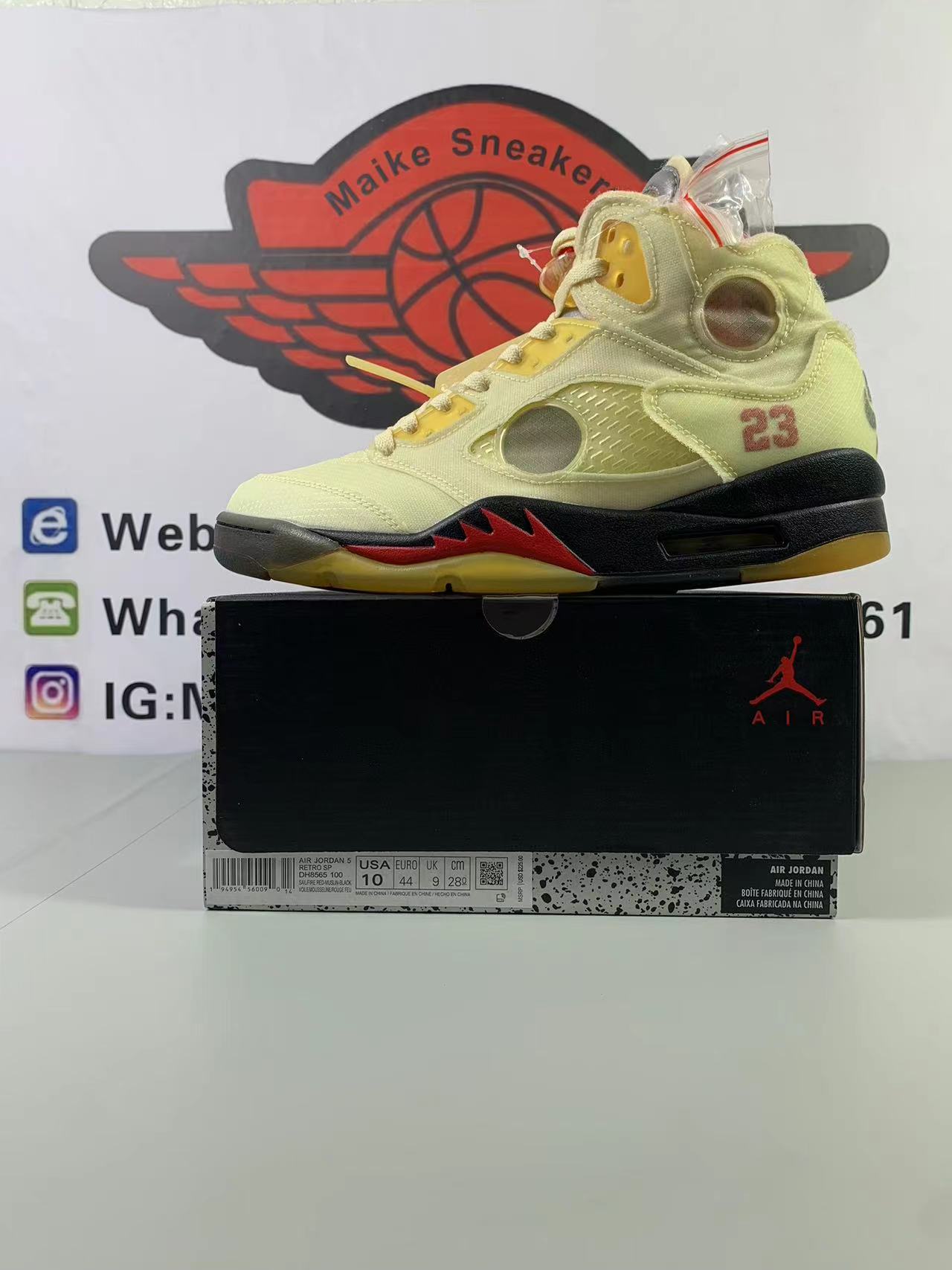 OFF-WHITE x Air Jordan 5 “Sail” DH8565-100