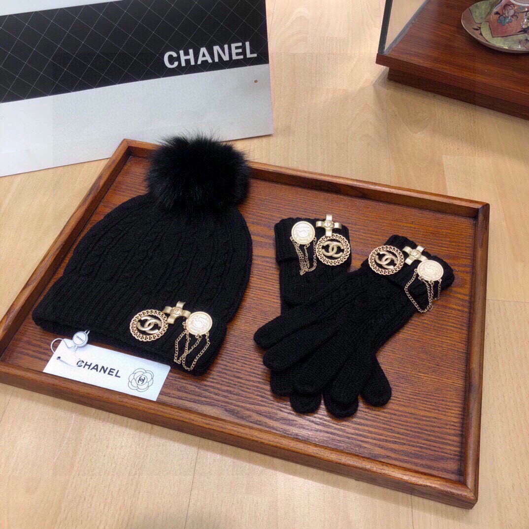 Women Hat+Gloves+The scarf