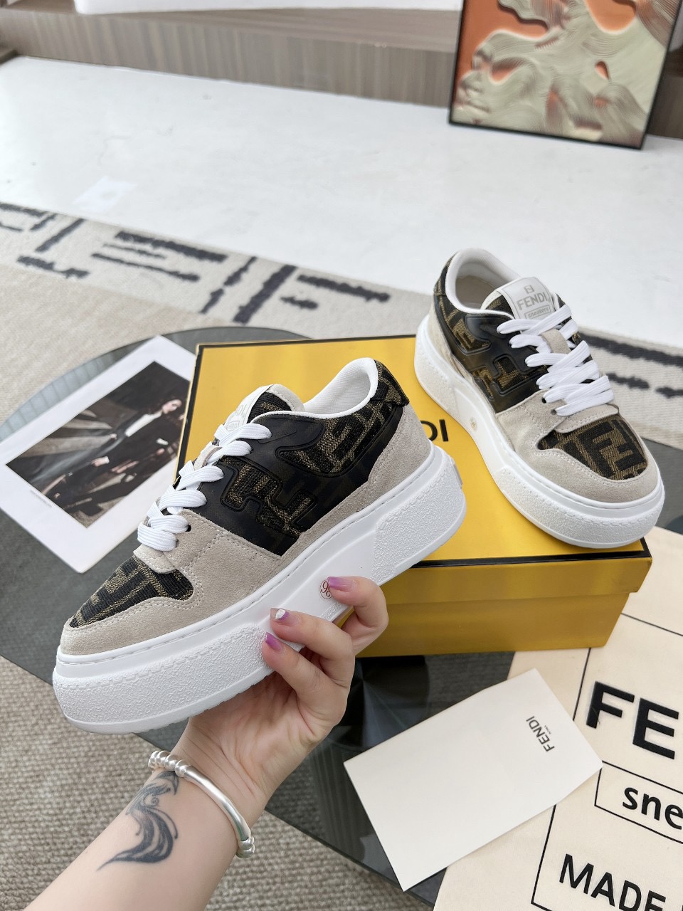 Men Women F*endi Top Sneakers size 35-46
